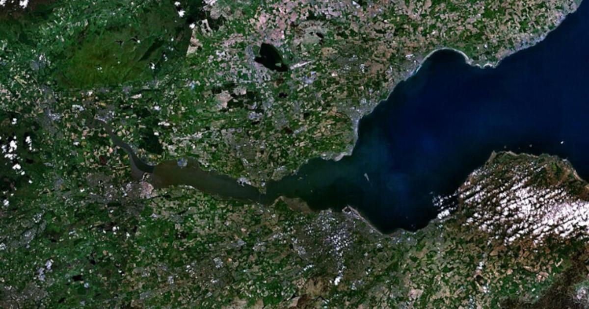 Satellite view of the Firth of Forth, the setting of the suspected wreck site. 