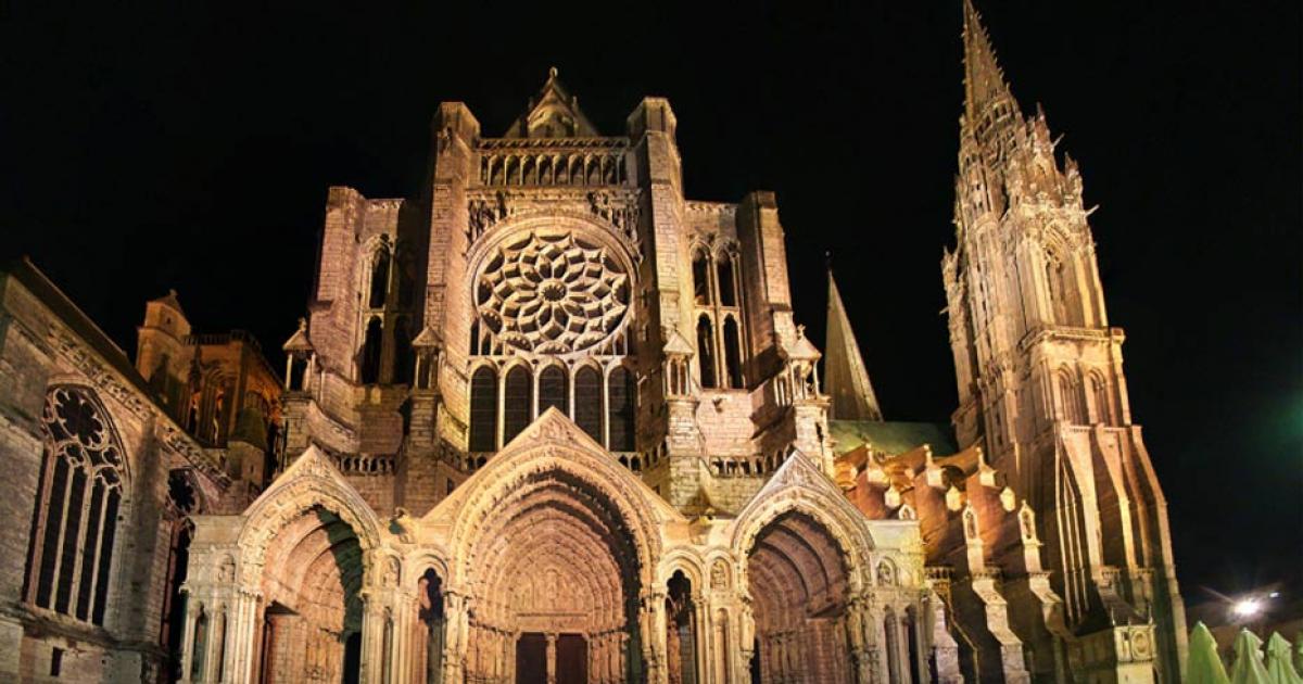 Chartres Cathedral, Eure-et-Loir, Centre, France. The north facade. 