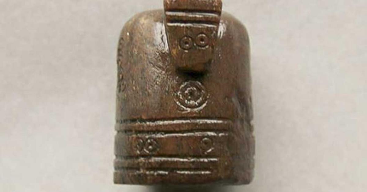 The medieval chess piece found in Norway in December 2017.
