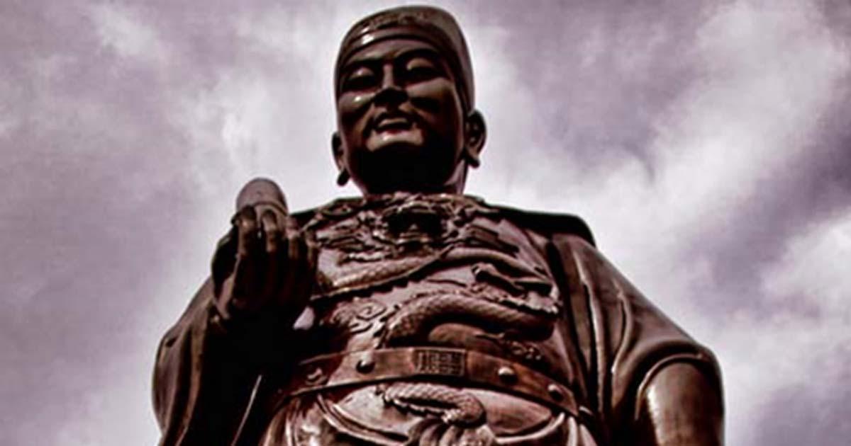 Detail of General Zheng He statue in Sam Po Kong temple, Semarang, Indonesia. 