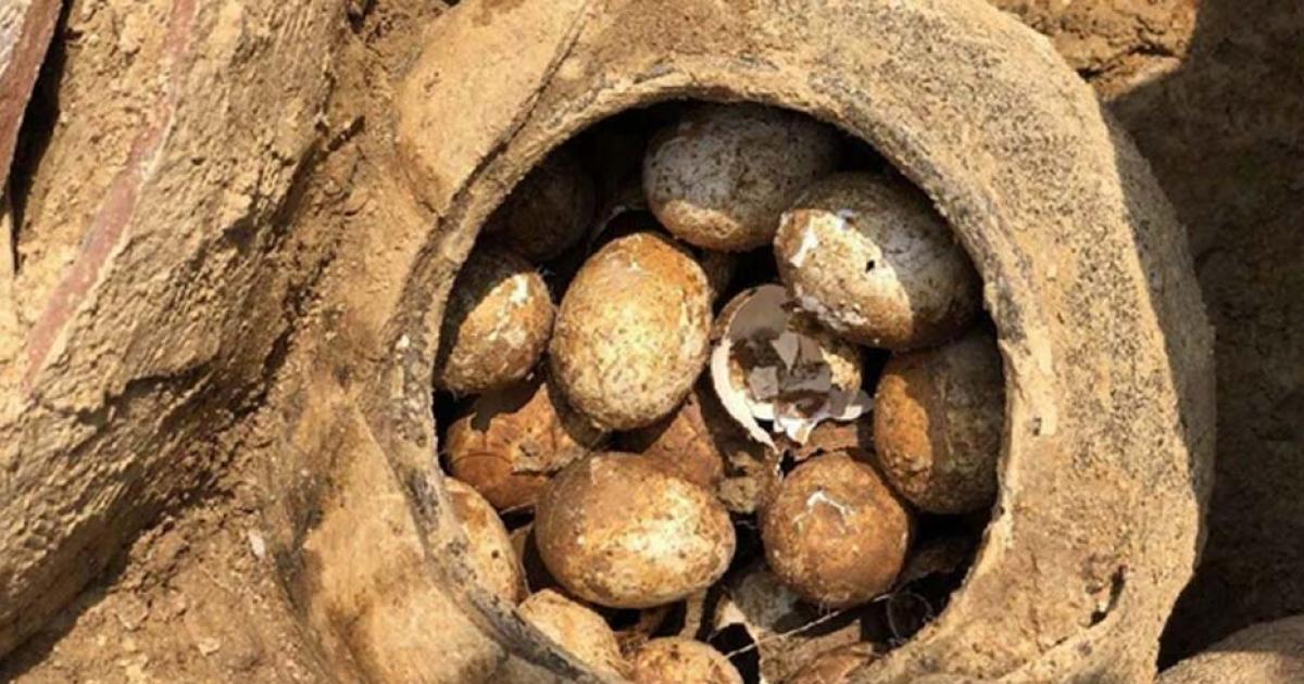 2500-year-old eggs found in China.