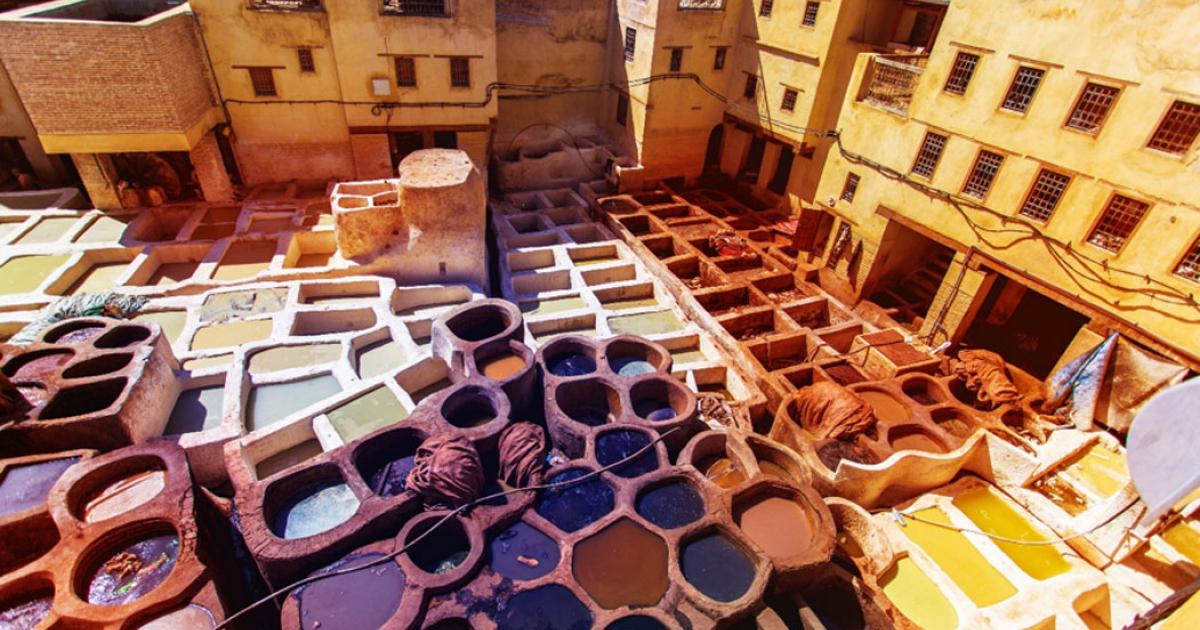 Scraping hides at the Chouara Tannery, the largest of the Fez’s leather tanneries and the oldest in the world.