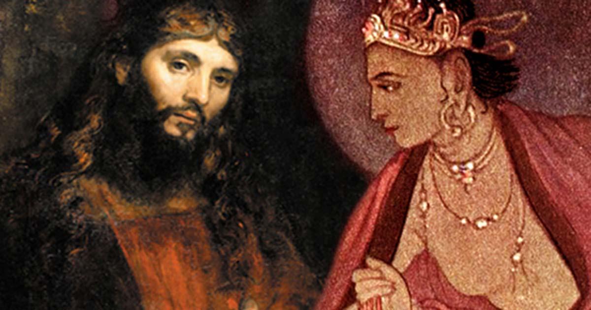 Rembrandt - Christ with Hands Folded (Public Domain), and Nivedita, Sister - the Departure of Siddhartha