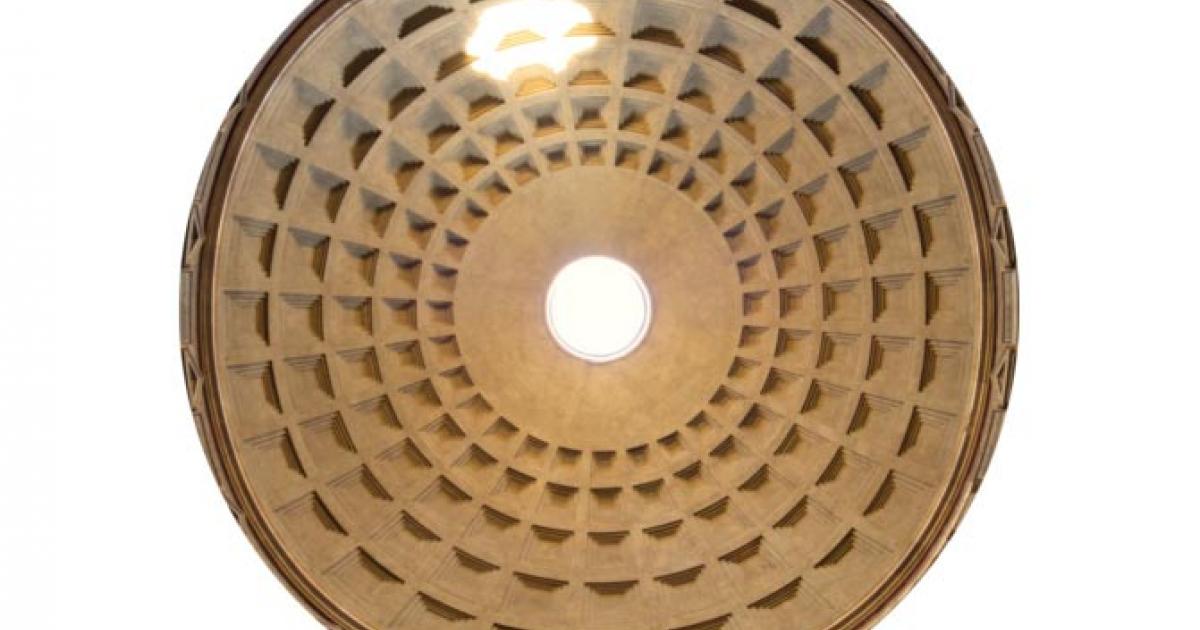 The Pantheon dome - made entirely out of concrete. 