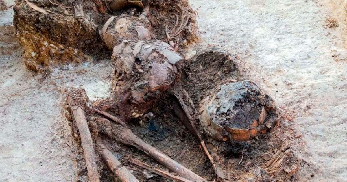 One of the 48 burials found at Cima de San José, along with an array of votive deposits. Source: INAH Tamaulipas Center