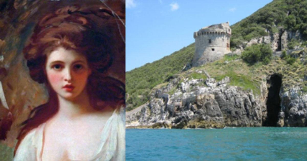 Portrait of Emma Hamilton as Circe. This image was popular in illustrations for numerous books referring to Circe. (Public Domain) Circe’s cave is located at Mount Circeo, in Italy. Source: Association of Speleo-Archeological Research, Rome Sotterranea