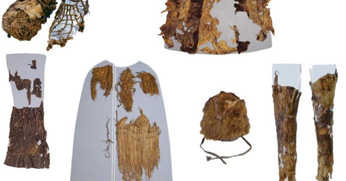 This photo of Ötzi’s clothing was taken by Niall O Sullivan of the Institute for Mummies and the Iceman.