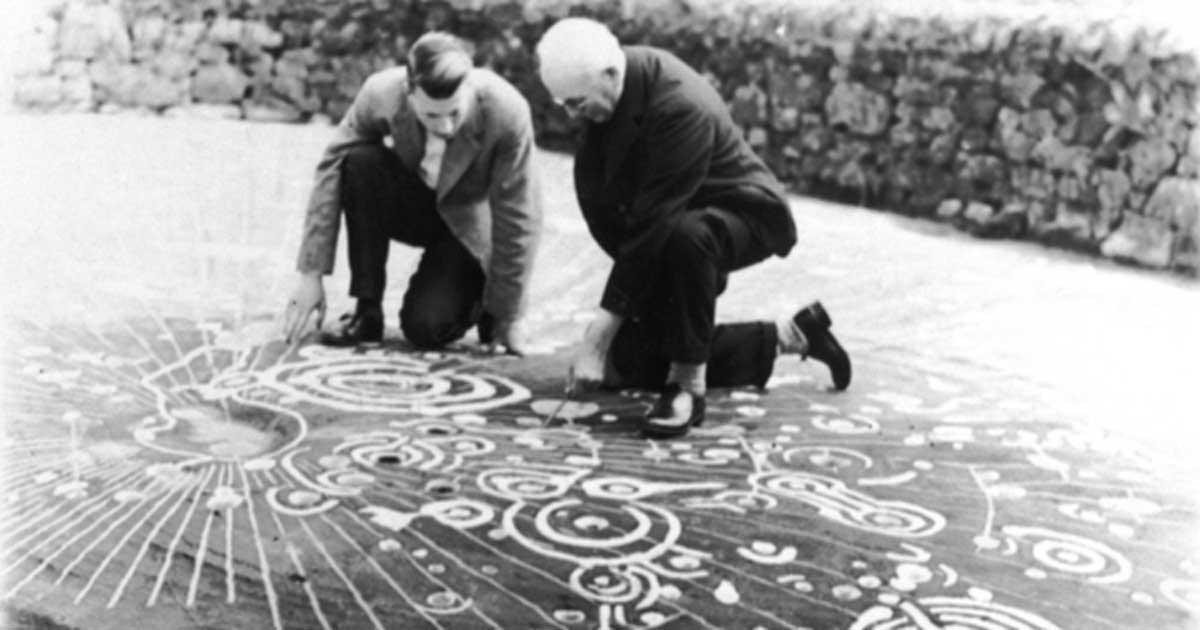 The Cochno Stone bears what is considered to be the finest example of Bronze Age 'cup and ring' carvings in Europe. 