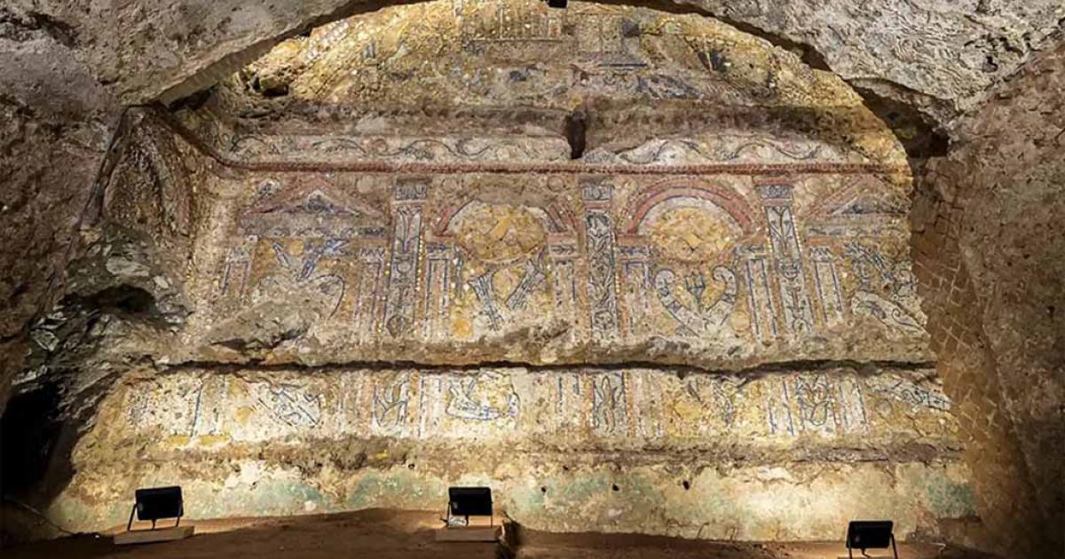Mosaics uncovered in a recently discovered domus, or luxury home, near the Colosseum.        Source: Italian Ministry of Culture