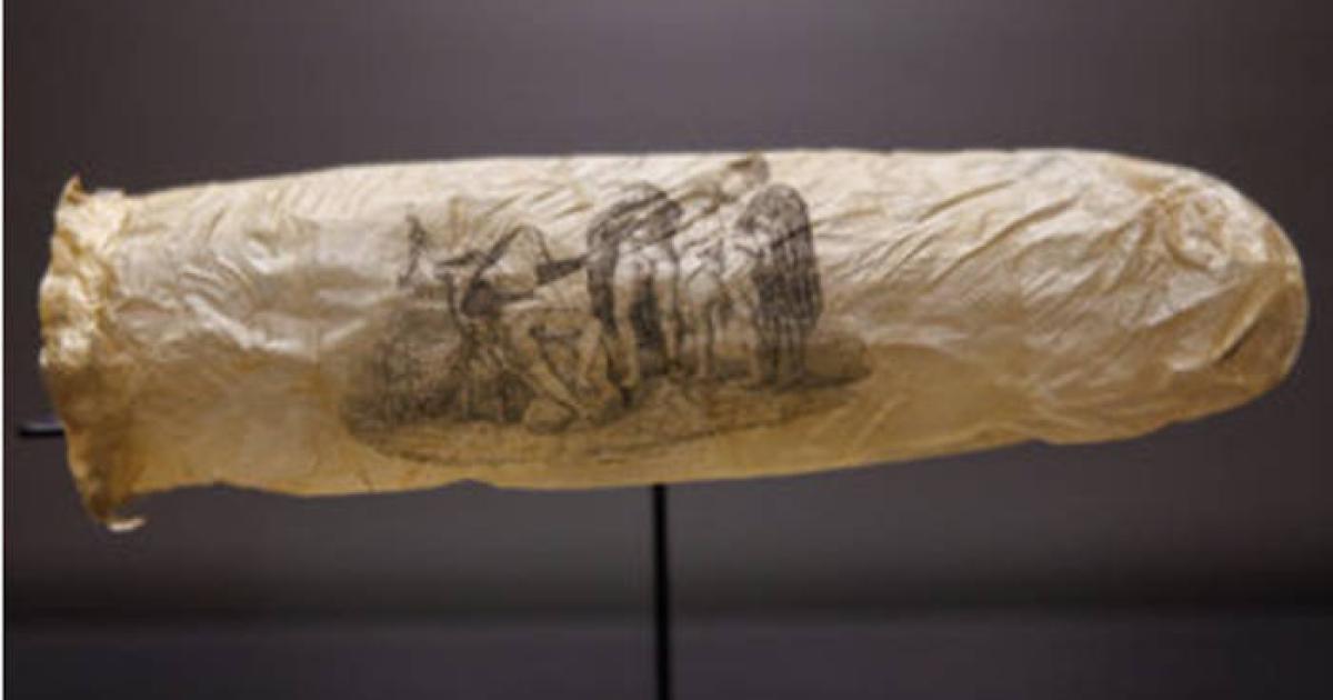 Anonymous, Condom with print, c. 1830