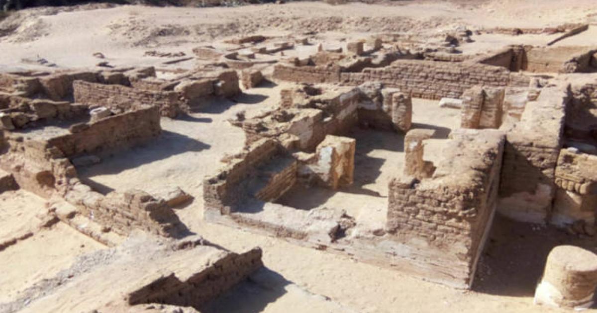 Buildings in the Coptic-period city unearthed at Ain al-Kharab in Egypt's Western Desert.
