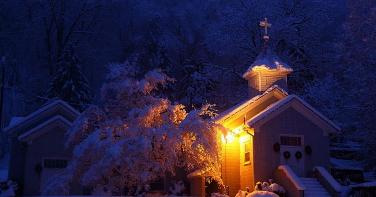 Country Church on Christmas Day 