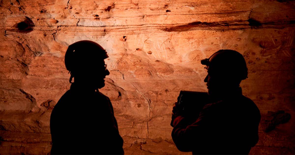 The panel of prehistoric engravings found in Cova de la Vila, Catalonia, Spain. Source: Arnau Pascual Monells / Departament de Cultura
