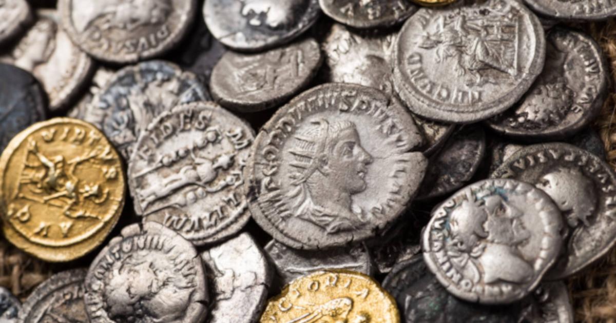 Ancient coins of the Roman Empire.