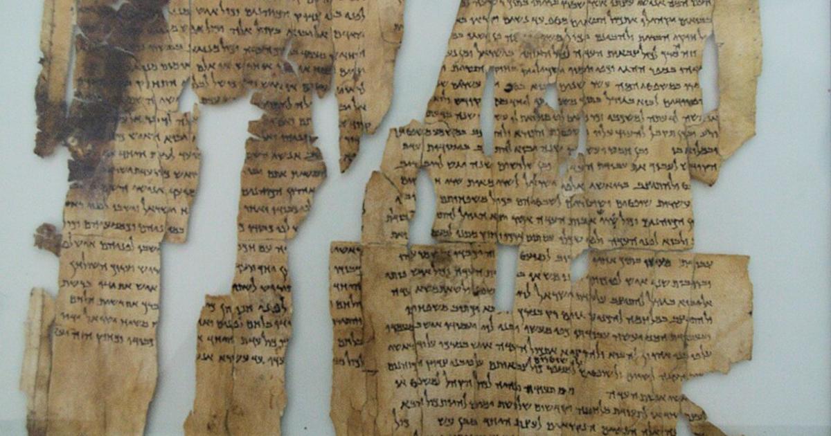 A fragment from the Dead Sea Scrolls.