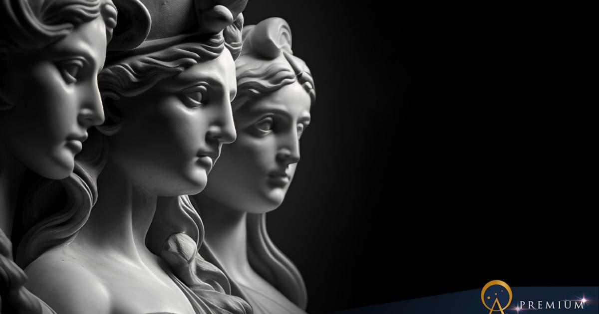 AI image of Moirai, Goddesses of Fate.