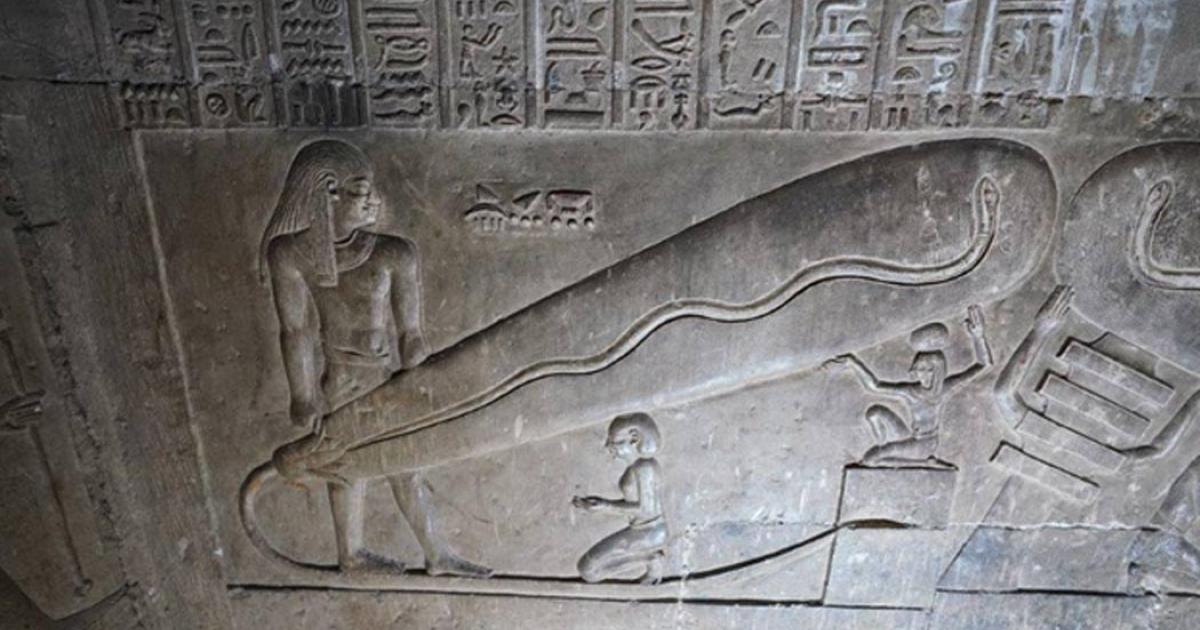 Dendera light relief, Temple of Hathor, Dendera, Egypt