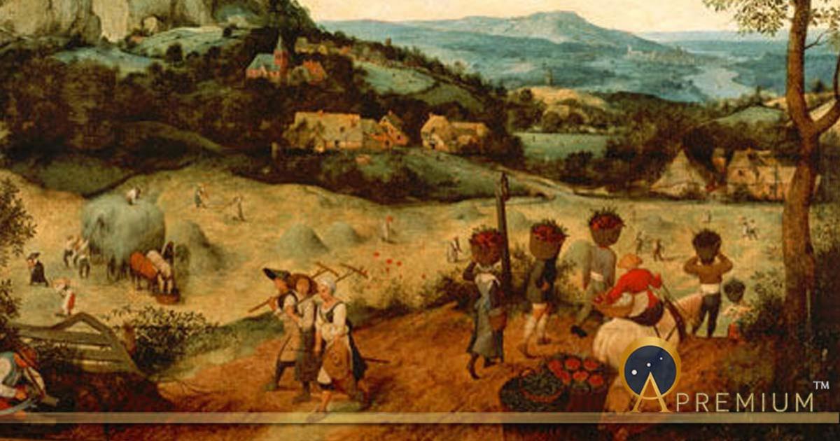 The Hay Harvest (1565), National Museum (Prague), Lobkowicz family collection in Lobkowicz Palace  by Pieter Brueghel the Elder 