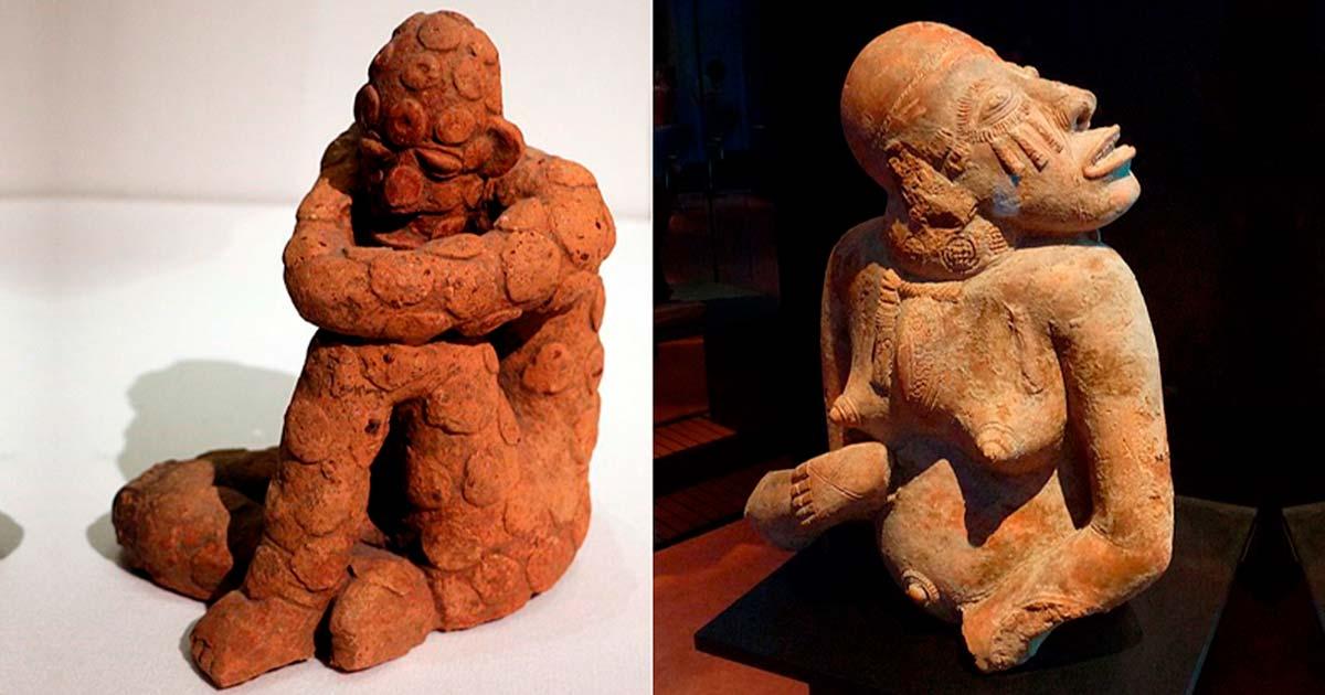 Male figure, 14th-17th century and female figure, 13th-–15th century. Source: Sailko/CC BY 3.0 /Musée du quai Branly/CC BY-SA 3.0