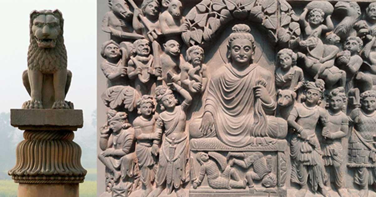 Asokan pillar at Vaishali, Bihar, India. 