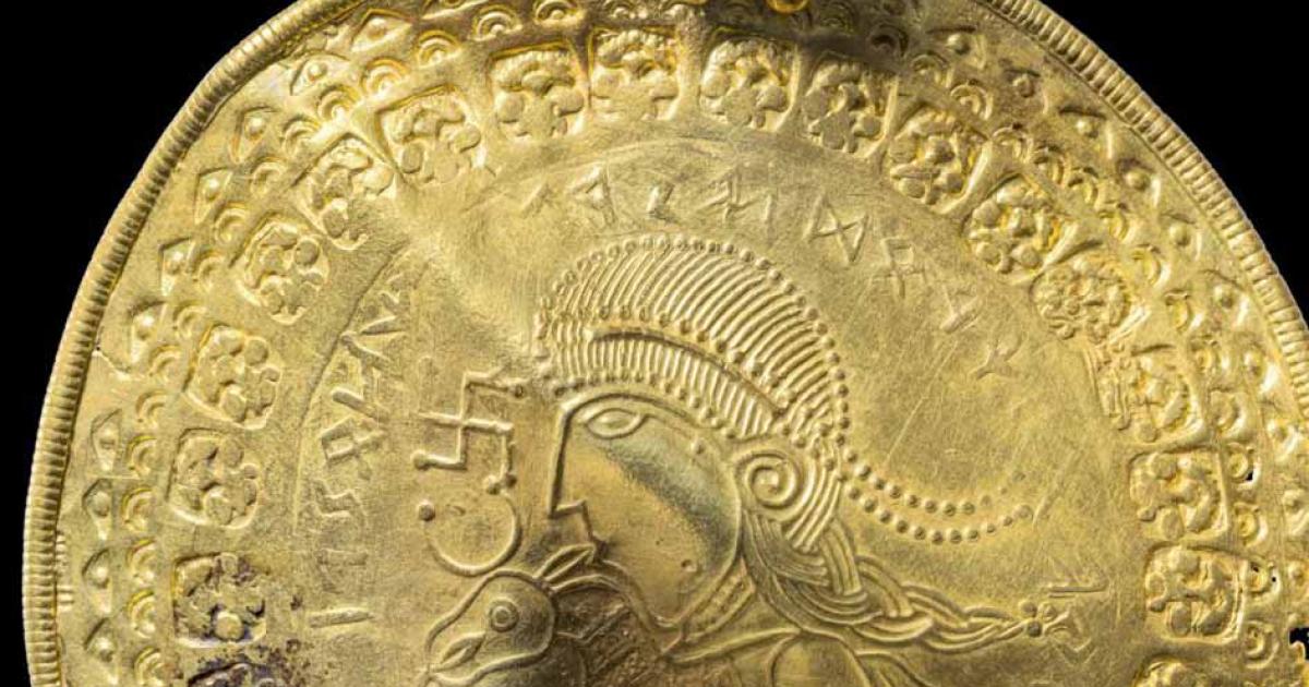 The medallion bearing the earliest known mention of the Norse god Odin.     Source: Arnold Mikkelsen/ Denmark National Museum