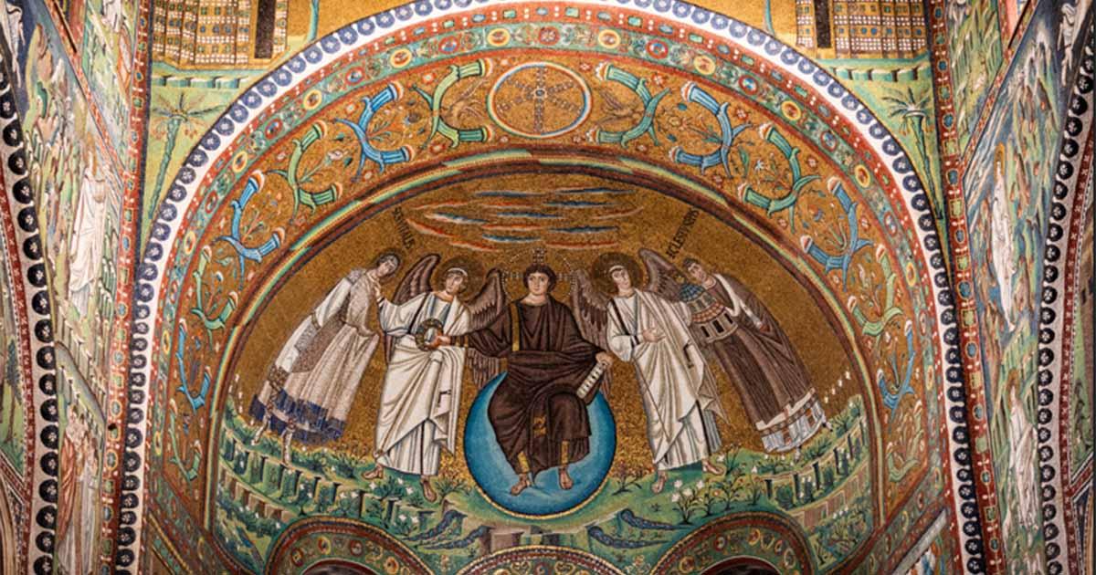 Interior of Basilica of San Vitale, which has important examples of early Christian Byzantine art and architecture. Ravenna, Emilia Romagna, Italy. Source: Salvatore Leanza /Adobe Stock			