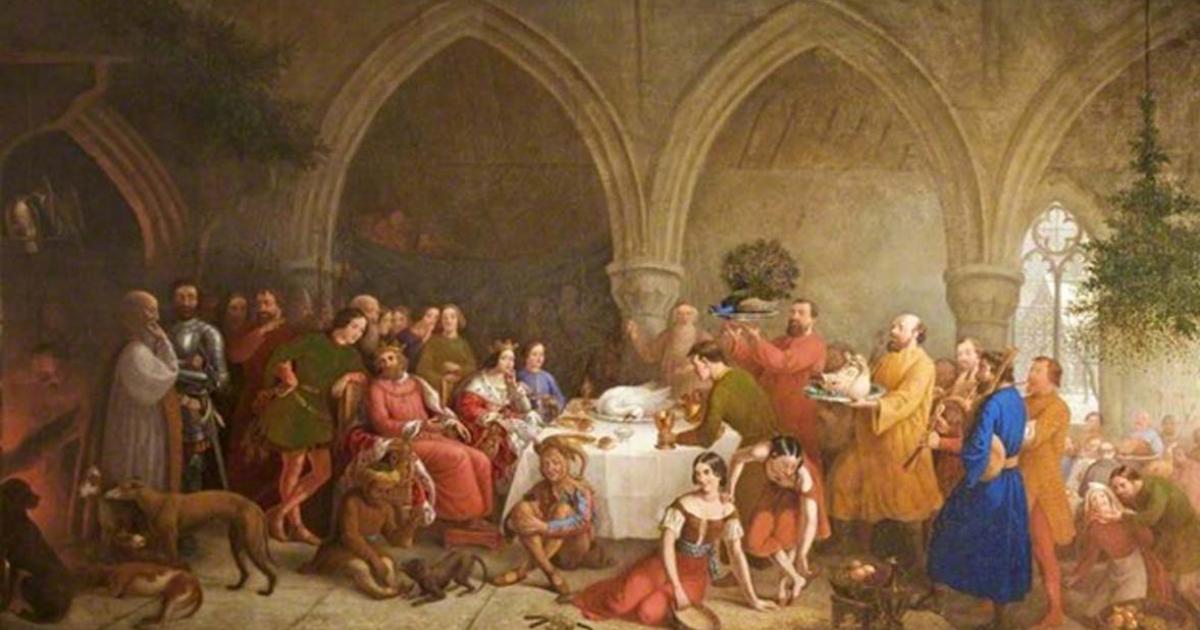 Edward II feasting at Cirencester, Gloucestershire.