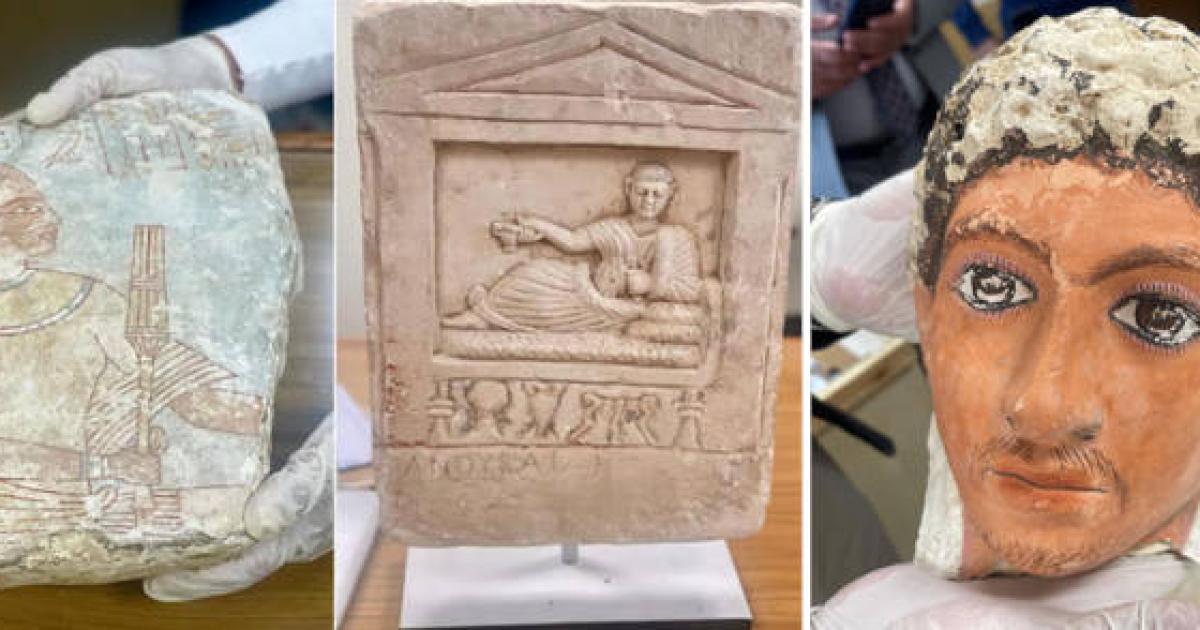 Various Egyptian artifacts that have been repatriated.