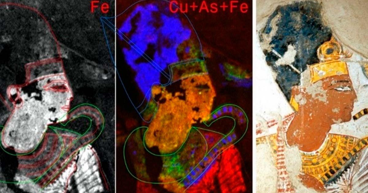 Imagery obtained from the scans of Egyptian painting of Ramesses II.	Source: Martinez et al./CC-BY 4.0