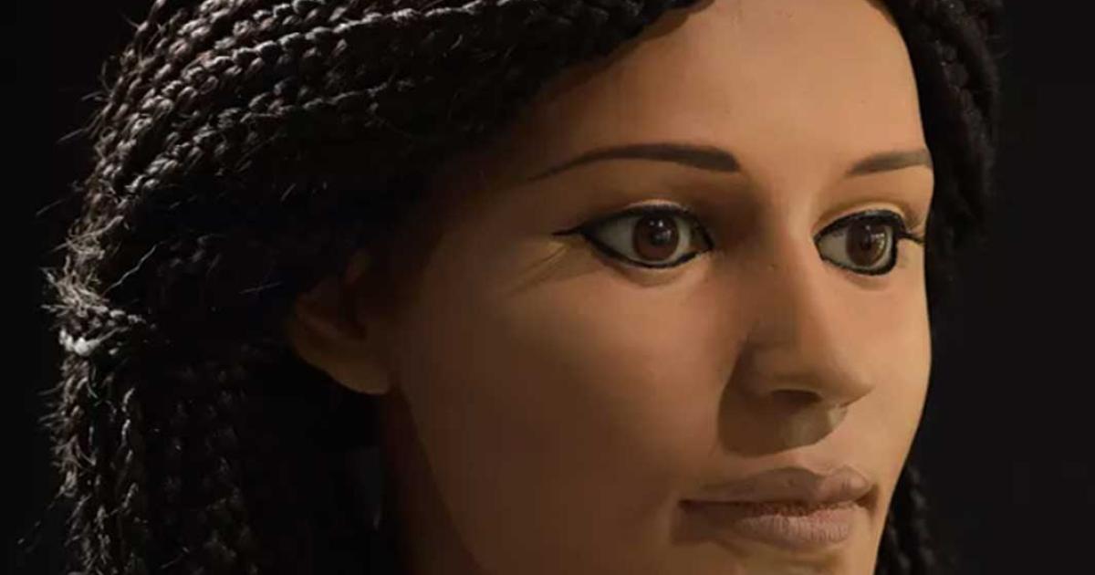 The reconstructed face of the young Egyptian woman. 