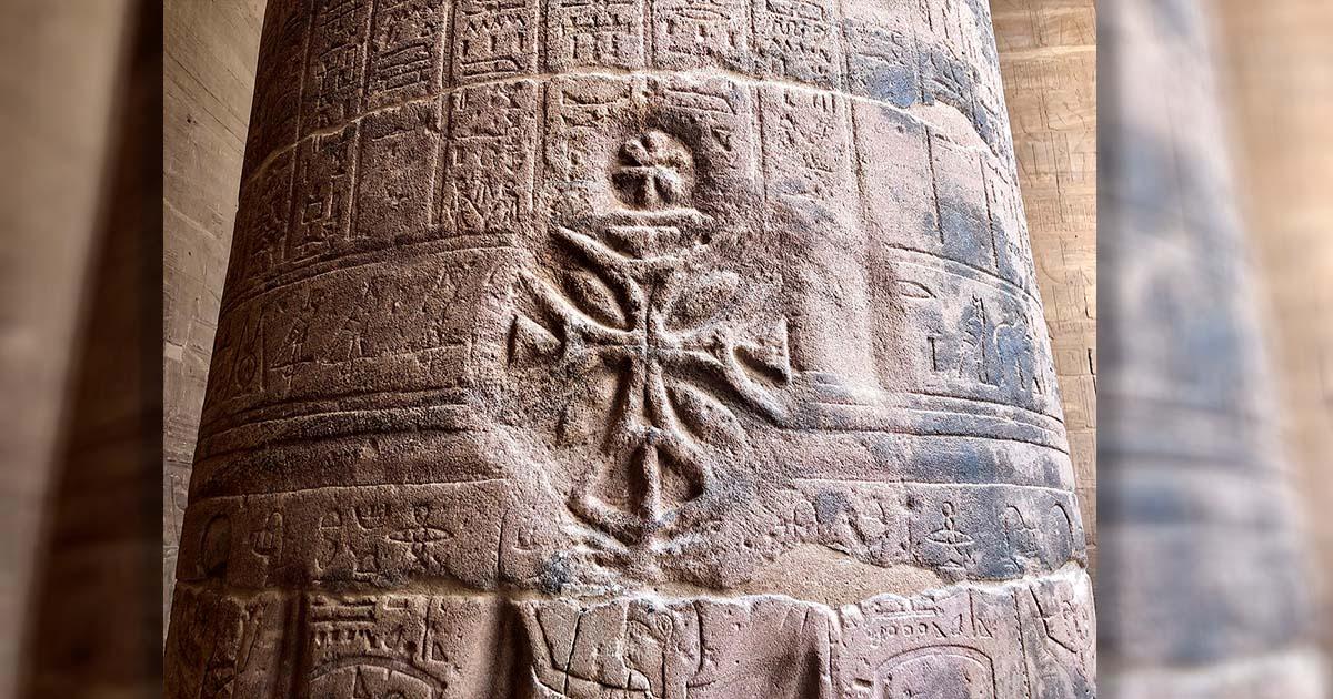 Ancient Egyptian graffiti, in this case Coptic graffiti, at the Temple of Isis in the Philae Temple Complex in Egypt. Source: Warren LeMary / CC0