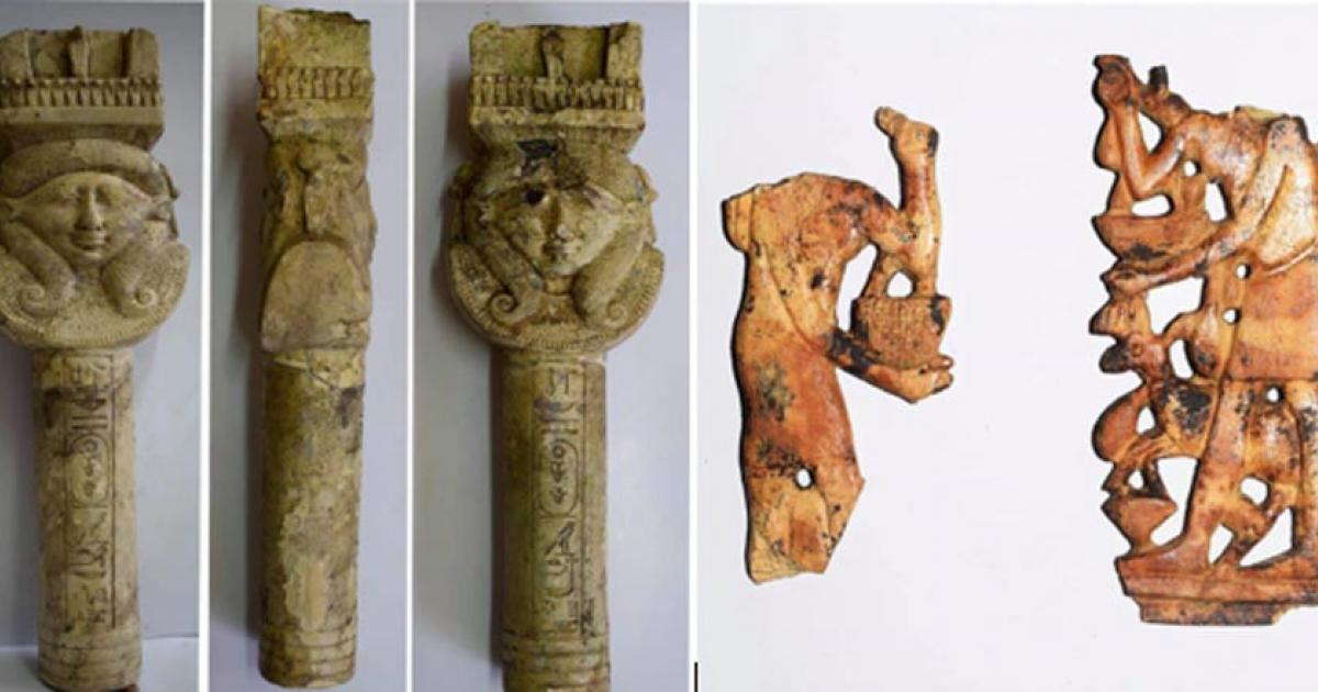 Ritual tools found in the mound. Credit: Ministry of Tourism and Antiquities