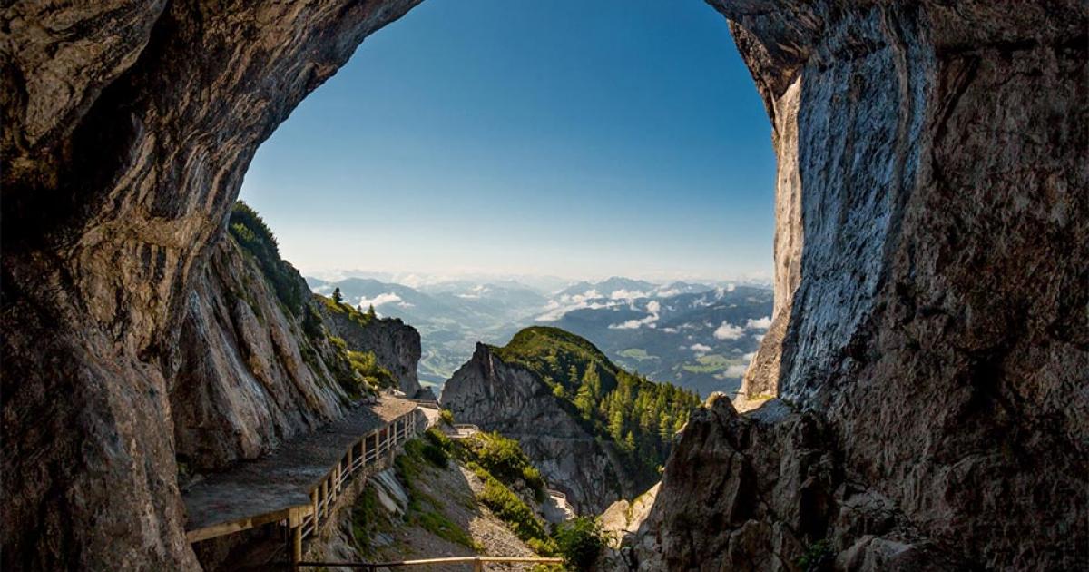 The entrance of Eisriesenwelt Cave  