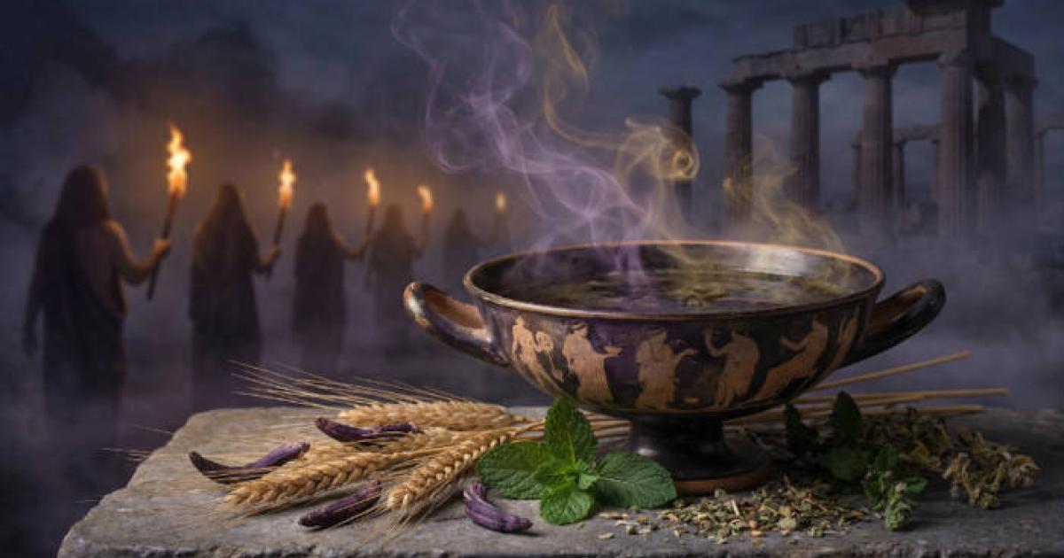 Scene representative of an Eleusinian Mysteries ceremony.