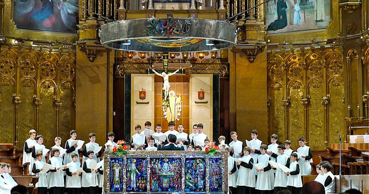 The Escolania boys choir performing in the Abbey of Montserrat, Catalonia, Spain. Source: Jean Robert Thibault / CC BY-SA 2.0