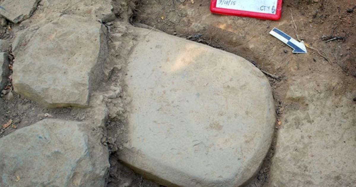 The Etruscan stele was embedded in the foundations of a monumental temple where it had been for more than 2,500 years.