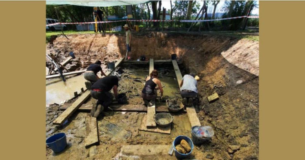 Excavation at the La Draga archaeological site as of June 2024.	Source: Archaeology Museum of Catalonia