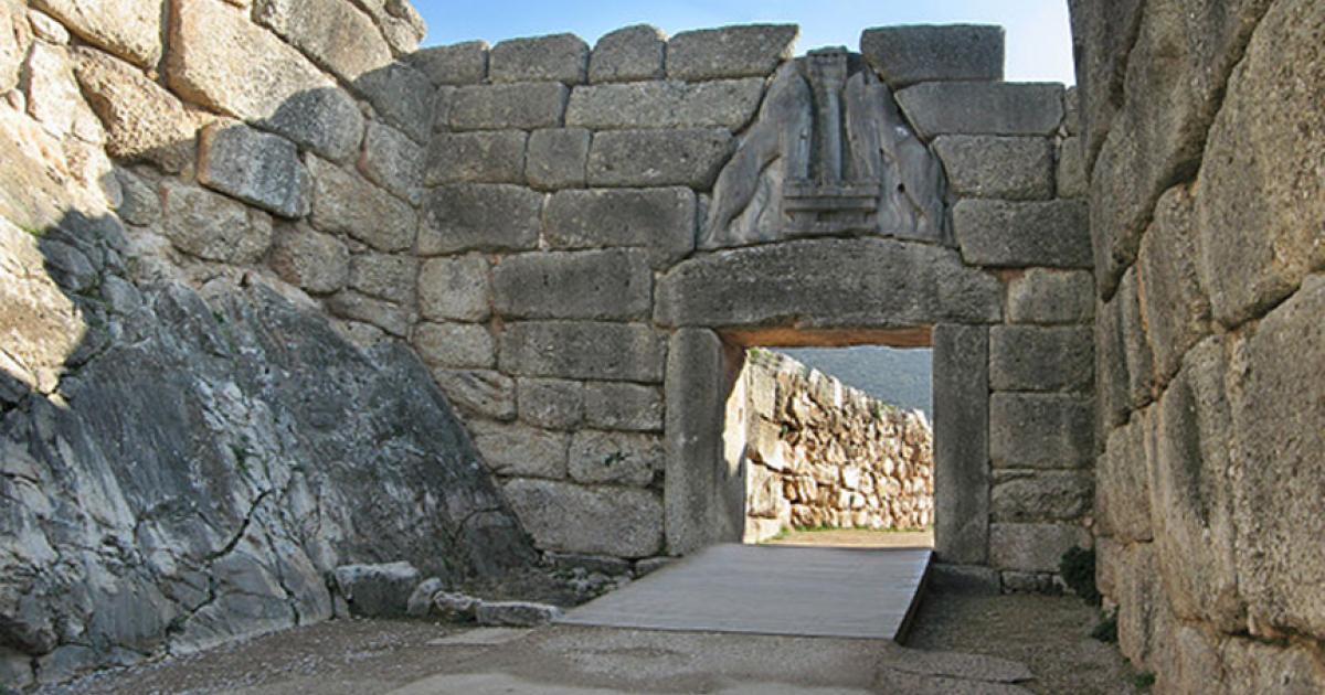 The Lion Gate at Mycenae. 