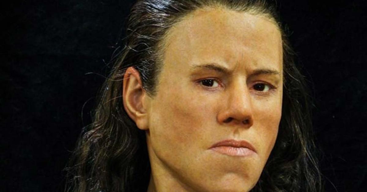 The face of the teenager reconstructed from the 9000-year-old skull found in Greece. 