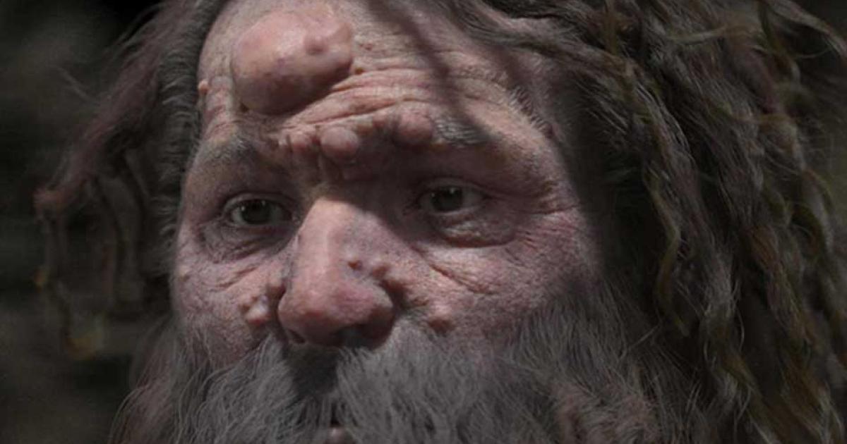 The reconstructed face of Cro-Magnon man.