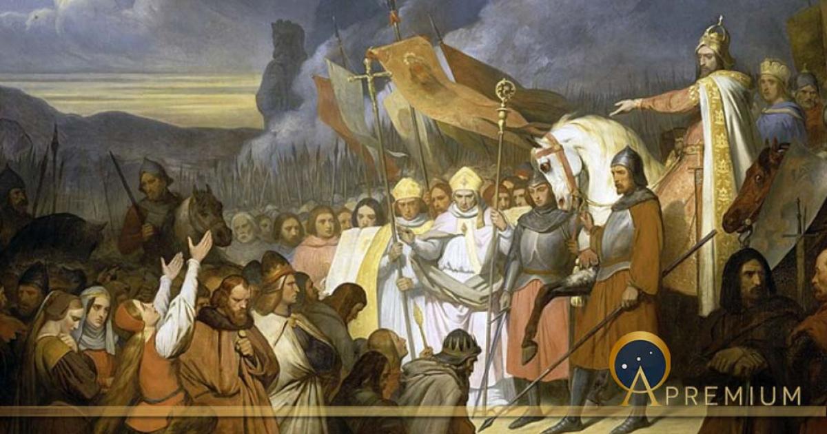 Charlemagne receiving the submission of Widukind at Paderborn in 785, by Ary Scheffer (1840) (Public Domain)