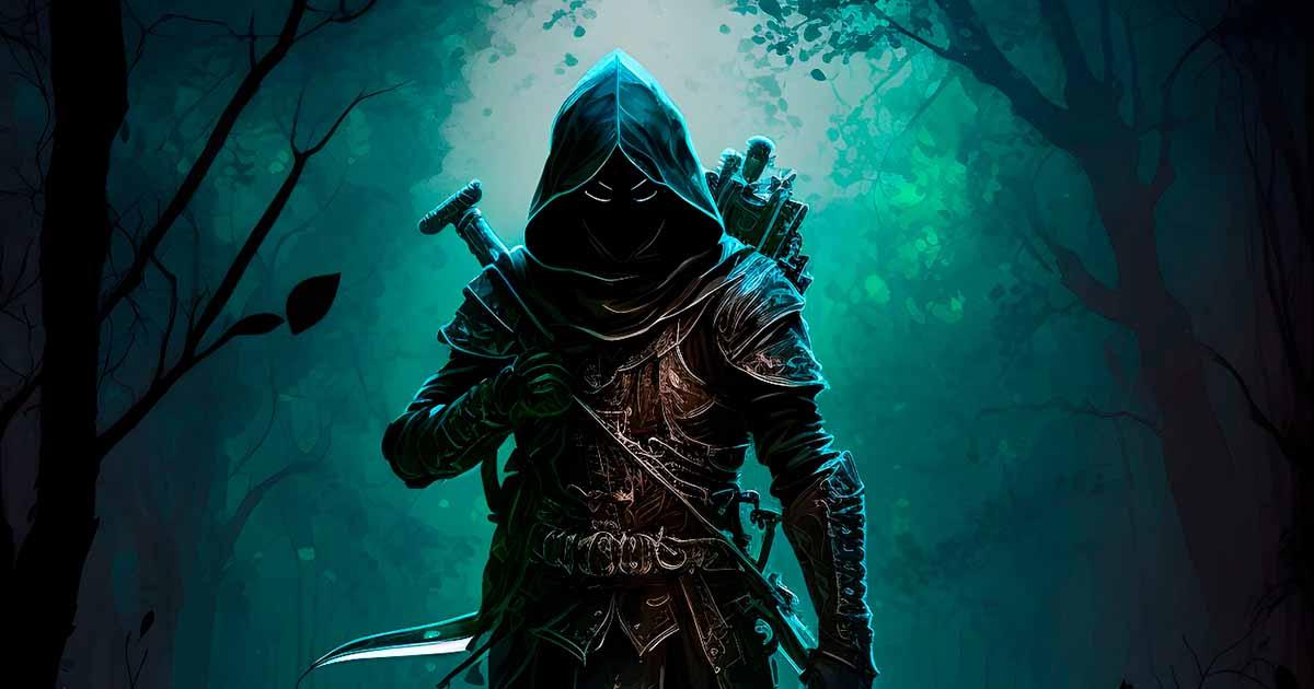 An assassin holding a falchion sword. Source: jaysen / Adobe Stock.