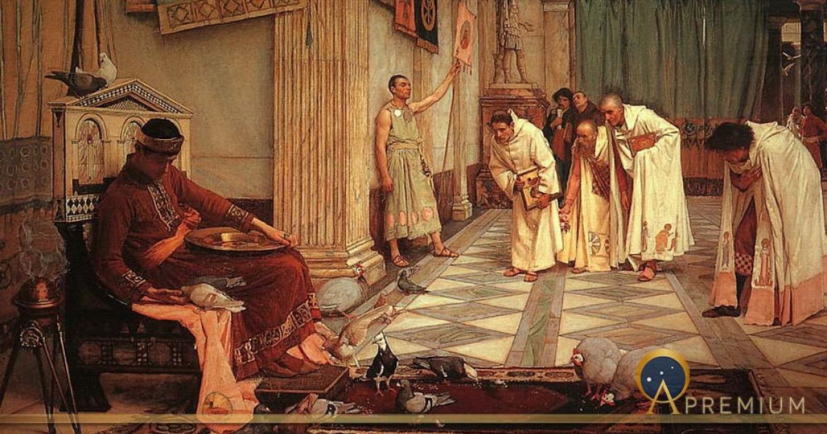 The Favorites of the Emperor Honorius, by John William Waterhouse (1883) (Public Domain)
