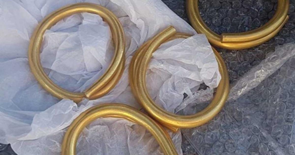 The four gold rings recovered from County Donegal, Ireland.