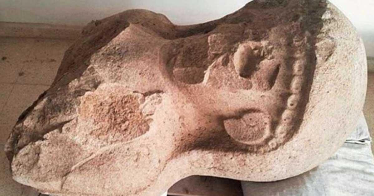 The 3,000-year-old female statue uncovered at the archaeological site of Tayinat in Turkey.