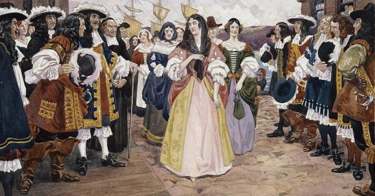 The arrival of the filles du roi in 1667
