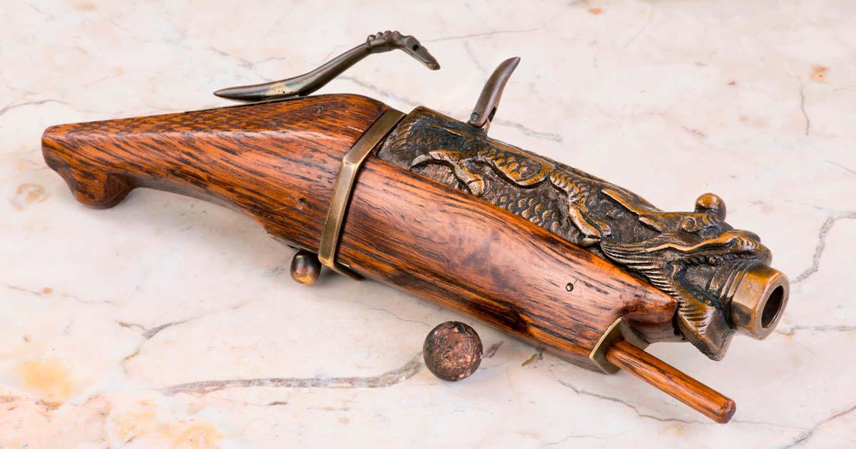 Antique Chinese matchlock gun. Source: W.Scott McGill / Adobe Stock.