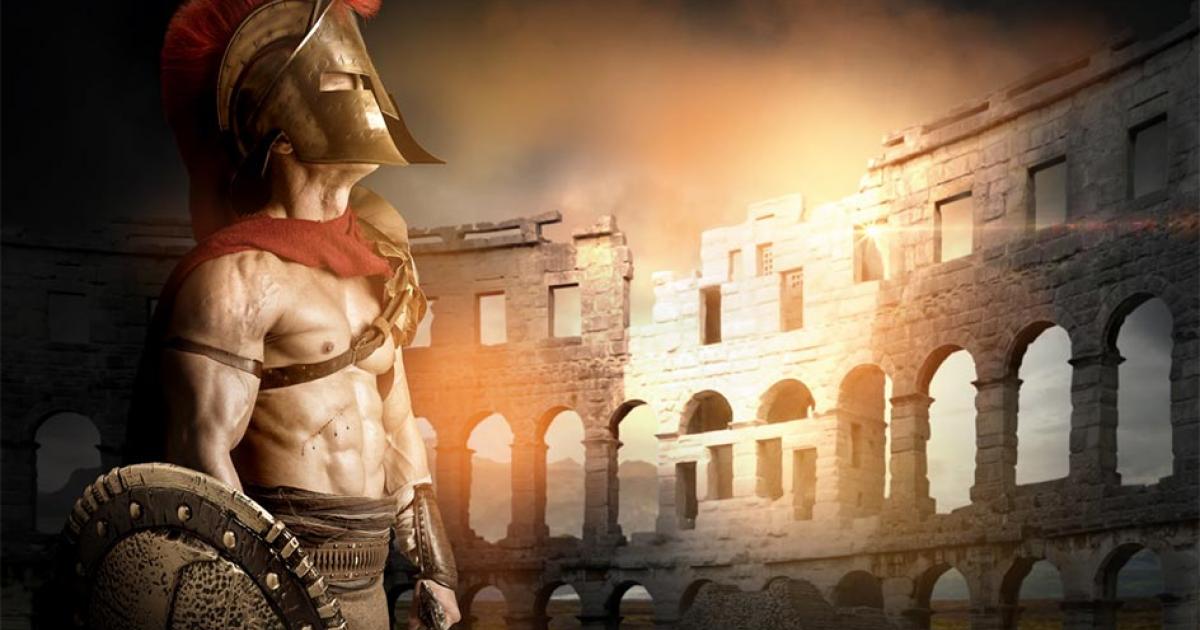 Ancient gladiator and image representative of the Flavian amphitheater        Source: Luis Louro/ Adobe Stock