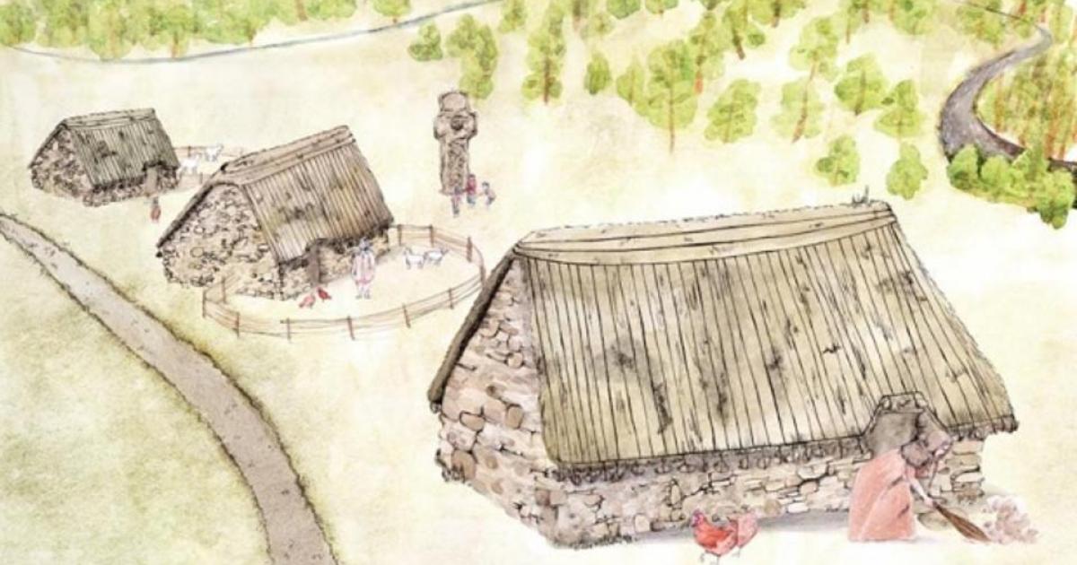 Artist’s impression of the lost village of Cadzow.