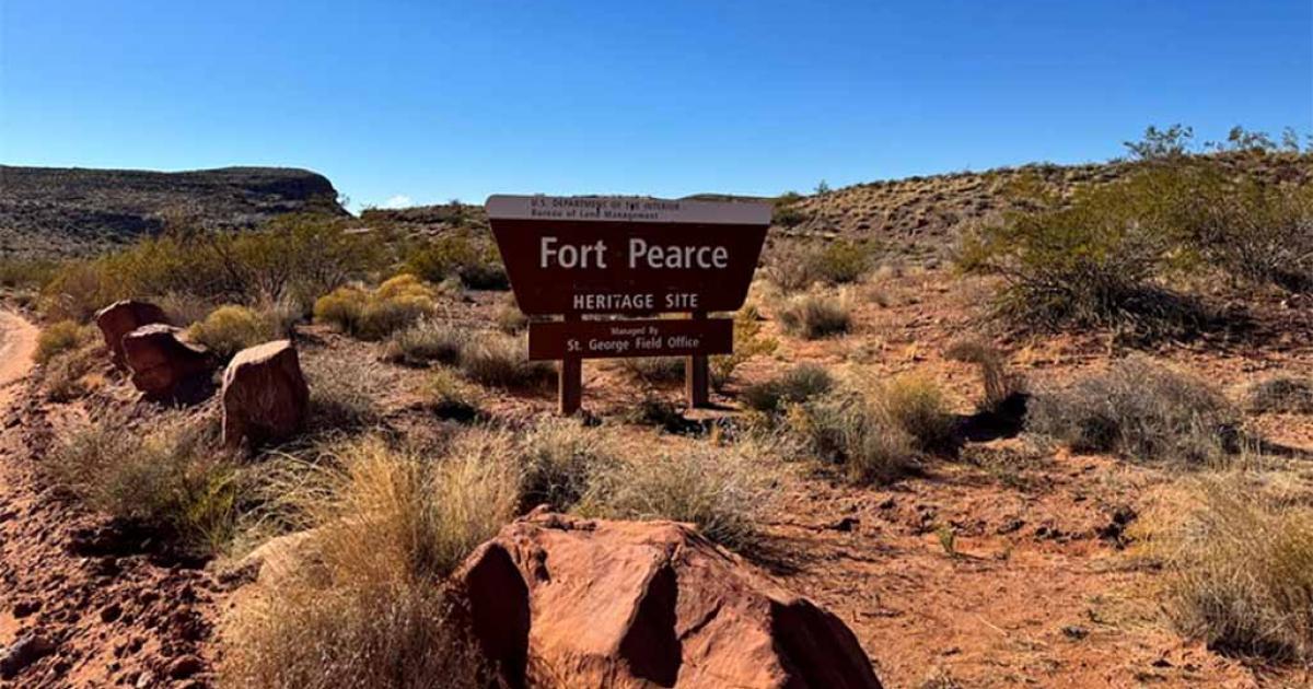 Fort Pearce protected heritage site Sign.	Source: Jacqueline Russell/BLM Utah/ Public Domain